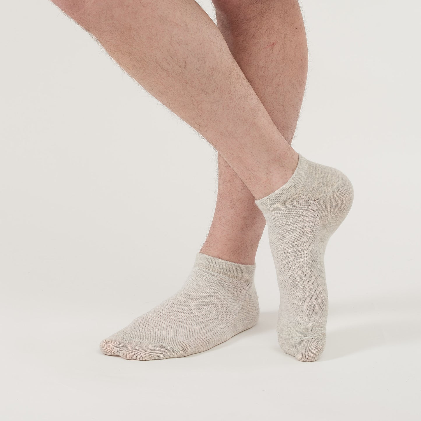 Men's Flax Linen Ankle Socks Quick-Drying Finely Made Mesh-knitted 10-pack