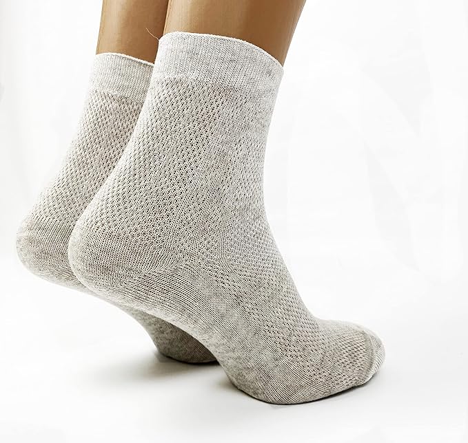LinoBreeze™ GentleWear Men's Thin Breathable Mesh-knitted Organic Linen Socks 7-pack