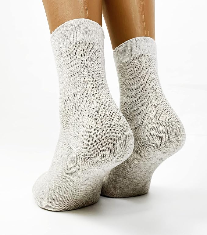 LinoBreeze™ GentleWear Men's Thin Breathable Mesh-knitted Organic Linen Socks 7-pack