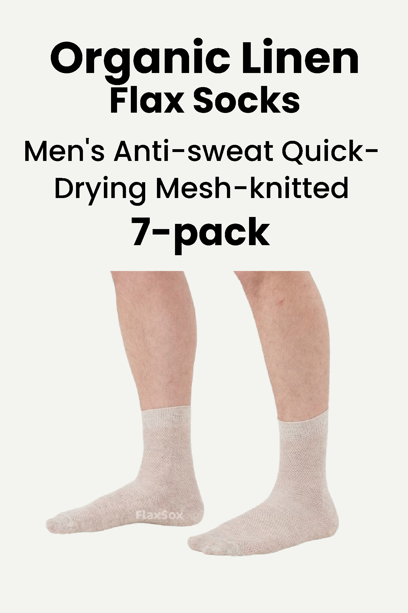 LinoBreeze™ GentleWear Men's Thin Breathable Mesh-knitted Organic Linen Socks 7-pack